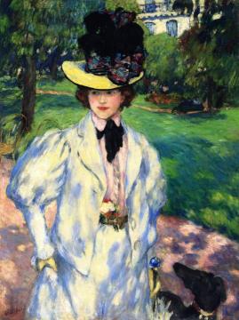 Woman Taking a Walk Artwork by Albert André