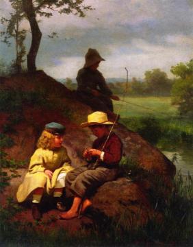 The Biddle Children on the Schuylkill Artwork by George Cochran Lambdin