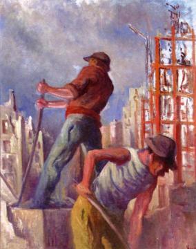 Workers On A Building Site Artwork by Maximilien Luce
