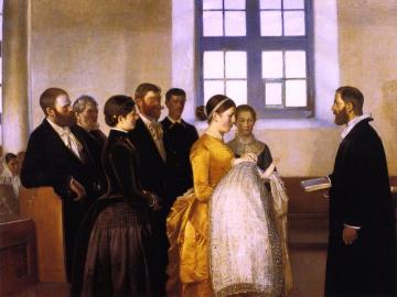 A Christening Artwork by Michael Peter Ancher