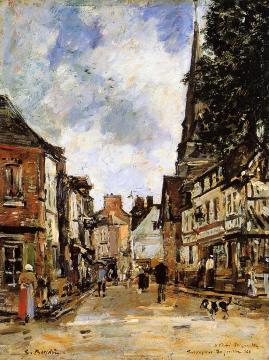 Fervaques, a Village Street Artwork by Eugène-Louis Boudin