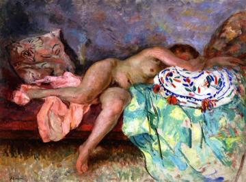 Nude on a Spanish Cushion Artwork by Henri Lebasque