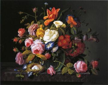 Still Life with Birds Nest Artwork by Severin Roesen