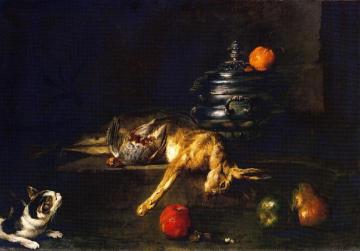 A Soup Tureen With A Cat Stalking A Partridge And Hare Artwork by Jean-Baptiste-Simeon Chardin
