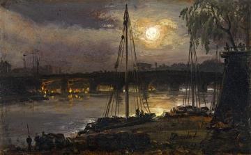 Dresden at Night Artwork by Johan Christian Dahl