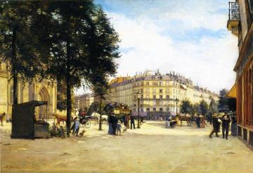 Junction Of The Boulevard Magenta, Boulevard De Strasbourg And The Rue Du Faubourg Saint Martin, Paris Artwork by Paul Joseph Victor Dargaud