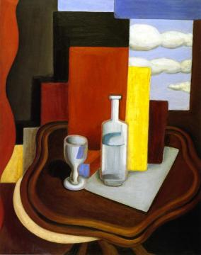 Louis-Philipe Table with a Bottle and Glass Artwork by Roger de la Fresnaye