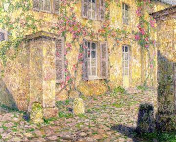 House with Roses Artwork by Henri Le Sidaner