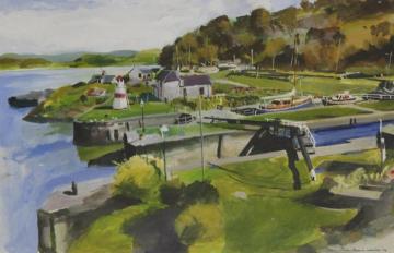Lock no.15, Crinan Artwork by John Lowrie Morrison