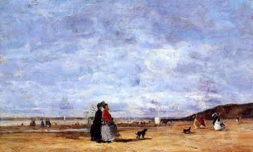 Elegant Women on the Beach Artwork by Eugène-Louis Boudin