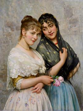 Venetian Beauties Artwork by Eugen Von Blaas