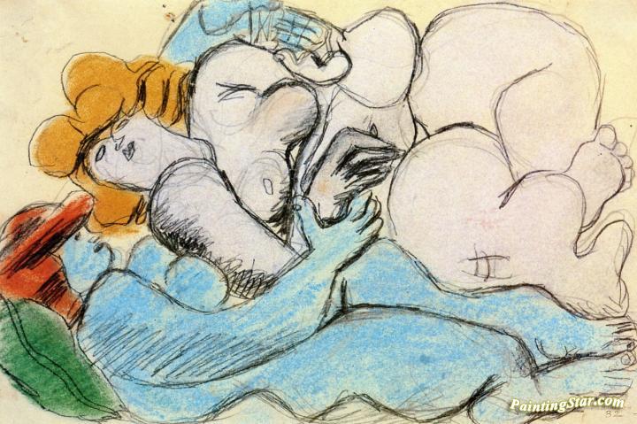 Two Nudes Artwork by Charles Edouard Jeanneret