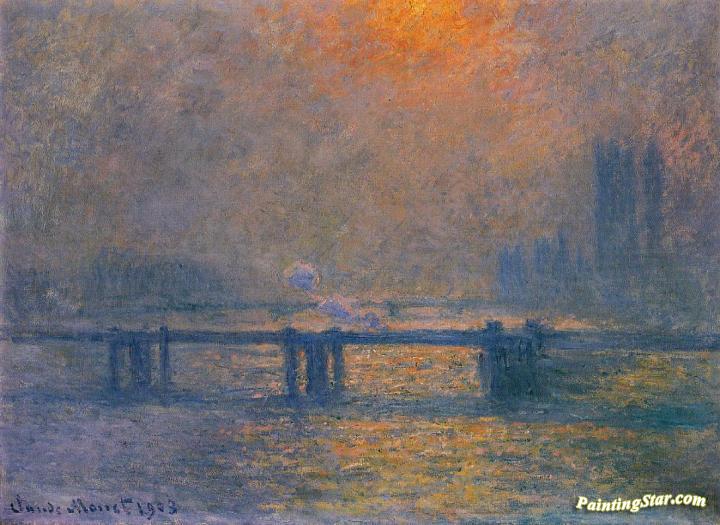 Charing Cross Bridge, The Thames Artwork by Claude Oscar Monet