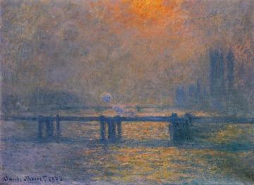 Charing Cross Bridge, The Thames Artwork by Claude Oscar Monet
