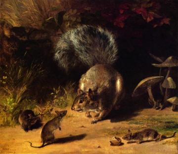 Squirrel and Mice Artwork by William Holbrook Beard