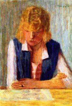 Blond in a Blue Vest Artwork by Pierre Bonnard