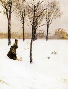 A Winter's Landscape Artwork by Giuseppe de Nittis