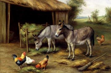 Donkeys And Poultry Artwork by Edgar Hunt