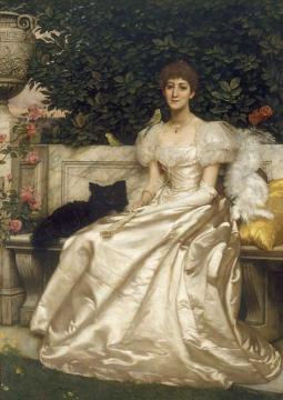 Violet Monckton With Her Budgerigars Artwork by Sir Edward John Poynter