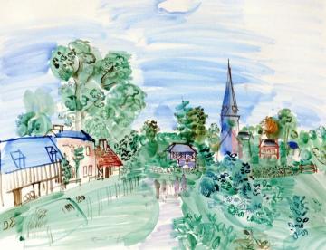 Church in Normandy Artwork by Raoul Dufy