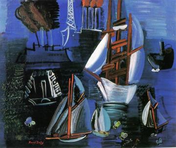 Ships at Le Havre Artwork by Raoul Dufy