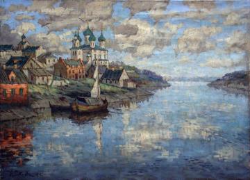 View of an Old Town Artwork by Konstantin Gorbatov