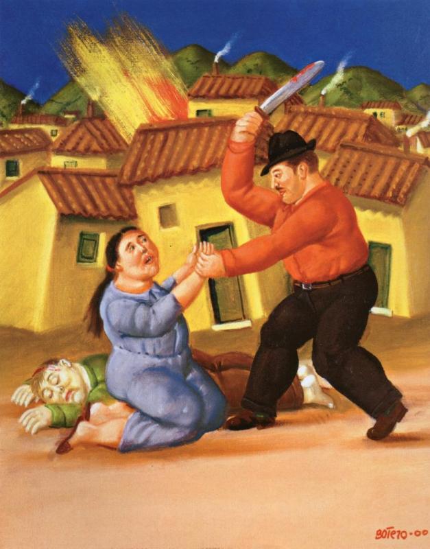 Massacre In Colombia Artwork by Fernando Botero