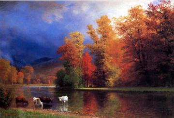 On The Saco Artwork by Albert Bierstadt