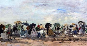 On the Beach at Trouville Artwork by Eugène-Louis Boudin