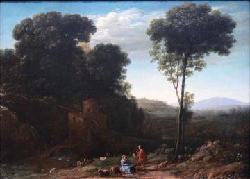 Pastoral Landscape with a Mill Artwork by Claude Lorrain