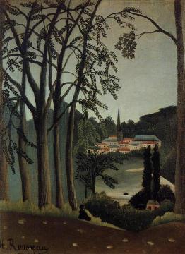 View of Saint Cloud Artwork by Henri Rousseau