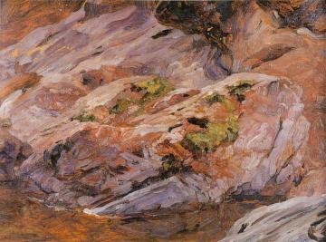 Pink Granite Boulders, Findhorn River Artwork by Sir Frederick Lord Leighton