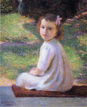 Girl with a Pink Bow Artwork by Lilla Cabot Perry