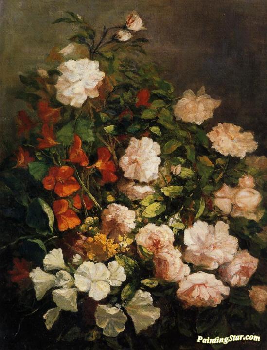 Spray of Flowers Artwork by Eugène-Louis Boudin