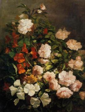 Spray of Flowers Artwork by Eugène-Louis Boudin