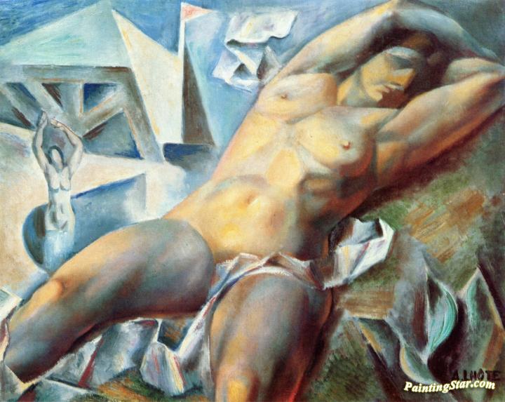 Reclining Nude Artwork by André Lhote