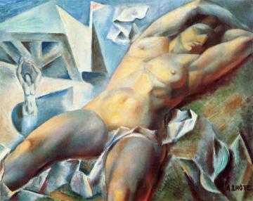Reclining Nude Artwork by André Lhote