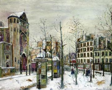 The Place Des Abbesses In The Snow Artwork by Maurice Utrillo