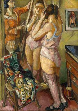 Model at the Mirror Artwork by Mela Muter