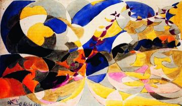 Gouache study  FUTUR Artwork by Giacomo Balla