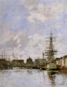 Le Havre, Le Bassin du Commerce Artwork by Eugène-Louis Boudin
