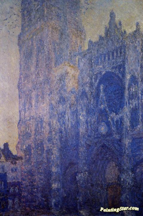 Rouen Cathedral, the Portal and the tour d'Albane, Morning Effect Artwork by Claude Oscar Monet