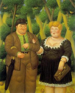 A Couple Artwork by Fernando Botero