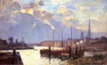 The Port and Cathedral of Rouen Artwork by Albert Lebourg