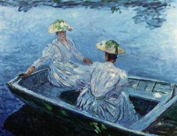 The Blue Row Boat Artwork by Claude Oscar Monet