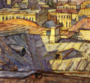 Rooftops, Moscow Artwork by Abraham A. Manievich
