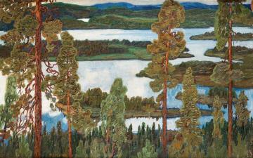 Summer Landscape from Norrland Artwork by Helmer Osslund