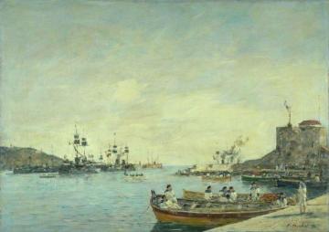 Villefranche Harbour Artwork by Eugène-Louis Boudin