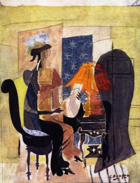 Woman With A Mandolin Artwork by Georges Braque