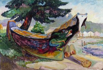 Indian War Canoe, Alert Bay Artwork by Emily Carr